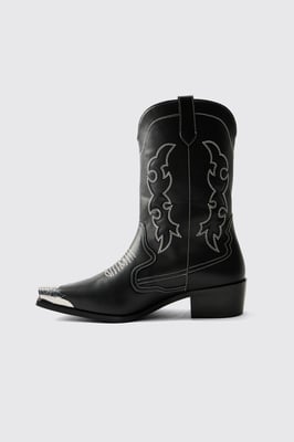 Embellished Cowboy Boot With Toe Cap