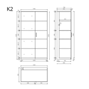 Wasophoogte ® opbergkast zijkast voor wasmachine kast module k2 -