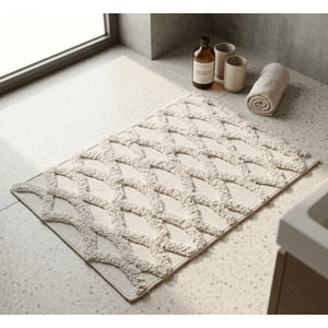 Casa di Elturo Badmat katoen boho grid /wit – 50 x 80 cm