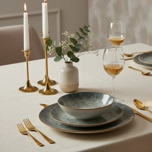 Casa di Elturo 12-delige porseleinen serviesset elysian /beige 4 dinerborden, 4