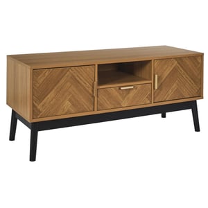 Casa di Elturo Tv-meubel valerio – 110 cm – marron noir – hout & mdf – visgraat front – met