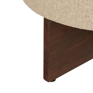 Casa di Elturo Bouclé poef arona ivoor/bruin – Ø 50 x h 30 cm