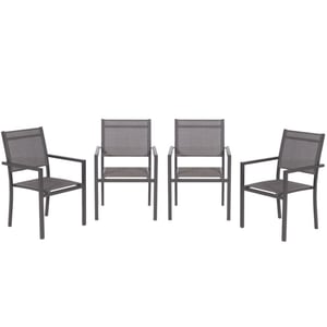 Garden Impressions Moon tuinstoelen set van 4 carbon black / antraciet