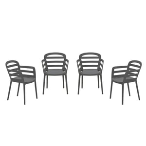 Garden Impressions Formello tuinstoelen set van 4 antraciet