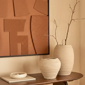 Casa di Elturo Liora keramische vaas zand – Ø 22 x h 20 cm