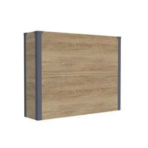 Westmann Talus xl metalen plantenbak met bodem 100x25x77 cm houtlook