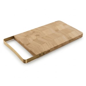Casa di Elturo Snijplank lorenzo bamboe met metalen handvat 35,5 x 17,5 cm – luxe serveerplank