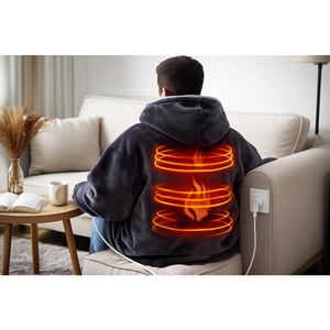 Casa di Elturo Usb verwarmde hoodie warmte deken 2-in-1 zachte fleece 3 warmtestanden -