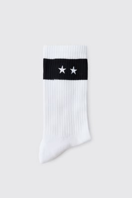 Twin Star Embroidered Socks