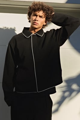 Tailored Zip Up Contrast Piping Co-ord Harrington