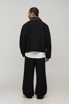 Tailored Zip Up Contrast Piping Co-ord Harrington