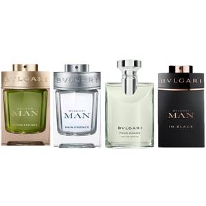 Bvlgari Miniatures For Him Gift Set 5ml EDT + 5ml Rain Essence EDP + 5ml Wood Essence EDP + 5ml In Black EDP