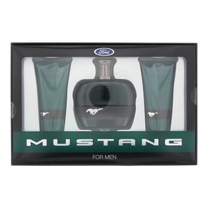 Mustang Green Gift Set: 100ml EDT Spray + 100ml S Gel + Aftershave Balm 100ml