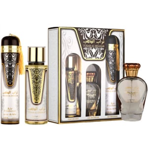 Ard Al Zaafaran Turab Al Dhahab Gift Set: EDP 100ml - Perfume Mist 250ml - Air Freshner 300ml