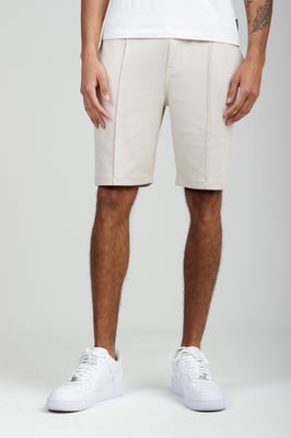 Stone Soft Jersey Shorts With Middle Seam And Drawstring Waist