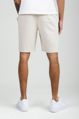 Stone Soft Jersey Shorts With Middle Seam And Drawstring Waist