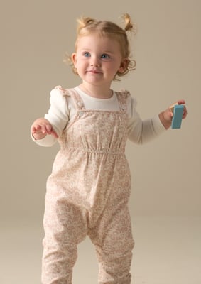 Nellie Animal Print Cord Dungaree & Bodysuit