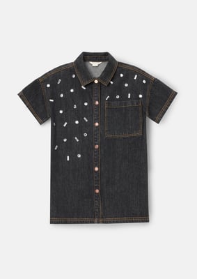 Zeta Gem Embellished Denim Dress