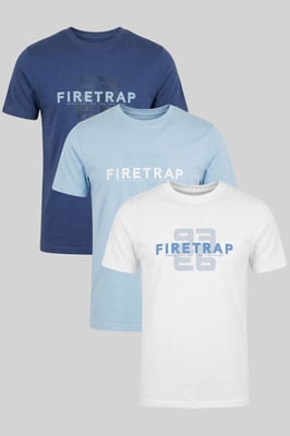 Multi 3 Pack Regular Fit Cotton Crew T-Shirts