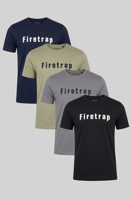 Multi 4 Pack Regular Fit Cotton Logo Tees