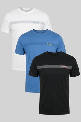 Multi 3 Pack Regular Fit Cotton Crew T-Shirts