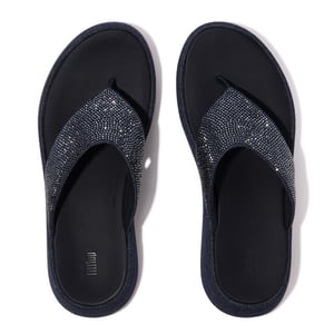 FitFlop F-mode toe post denim and hotfix
