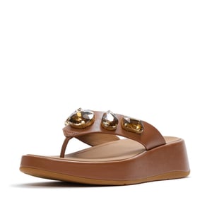 FitFlop F-mode ultra-jewel leather toe-post sandals