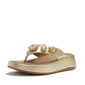 FitFlop F-mode ultra-jewel leather toe-post sandals
