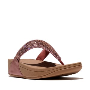 FitFlop Lulu crystal-mix metallic toe-post sandals
