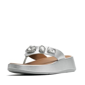 FitFlop F-mode ultra-jewel leather toe-post sandals