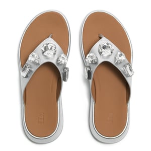FitFlop F-mode ultra-jewel leather toe-post sandals