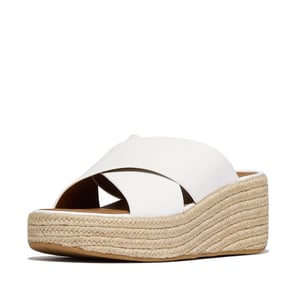 FitFlop Platfforms espadrille leather wedge cross slides
