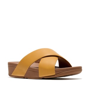 FitFlop Lulu cross slide sandals leather