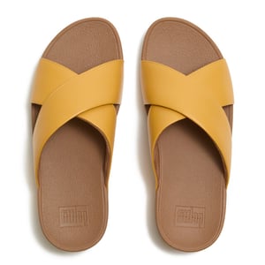FitFlop Lulu cross slide sandals leather