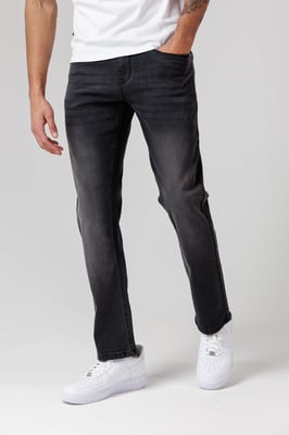 Dark Grey Straight Leg Cotton Rich Jeans