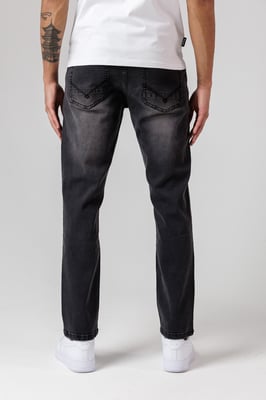 Dark Grey Straight Leg Cotton Rich Jeans