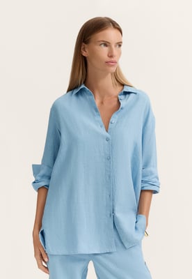 Bugatti Damen Blouse met moderne pasvorm van 100% linnen