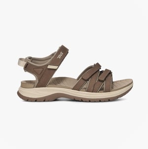 Teva Tirra Sport Leather Womens Cross Strap Sandals Caribou