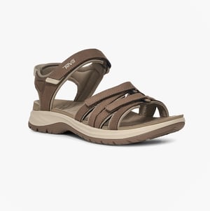 Teva Tirra Sport Leather Womens Cross Strap Sandals Caribou