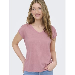 Only Onlsilvery s/s v neck lurex top jrs