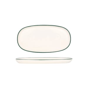 Rinart Serveerschaal green edge porselein 25x13 cm set van 2