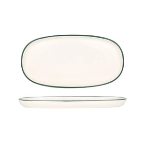 Rinart Serveerschaal green edge porselein 30x15 cm set van 2