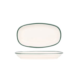 Rinart Serveerschaal green edge porselein 25x15 cm set van 2