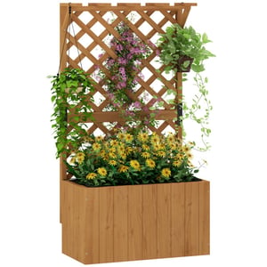 4goodz Plantenbak hout met klimrek -33x64x122 cm