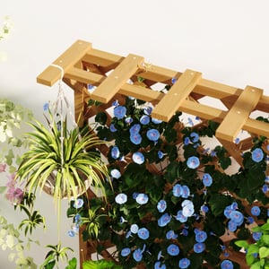 4goodz Plantenbak hout met klimrek -33x64x122 cm