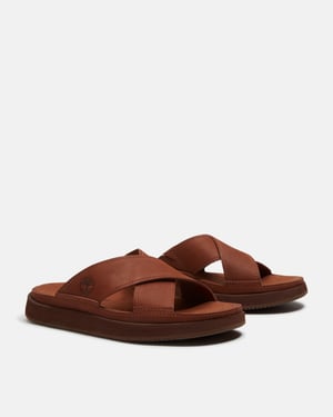 Casco Cove Cross Strap Sandals in Brown