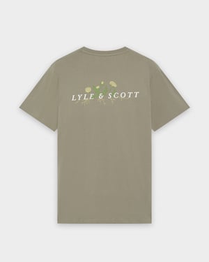 Grafische T-shirt in Salie Groen