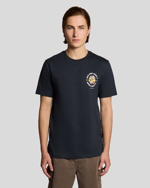 Z271 Lyle & Scott Natur T-shirt i Mörkblå