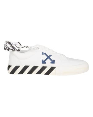 Off-White Low Vulcanized Eco Canvas Sneakers - White Navy Blue