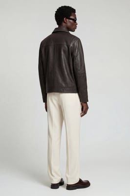 Reece Harrington Leather Jacket in Brown